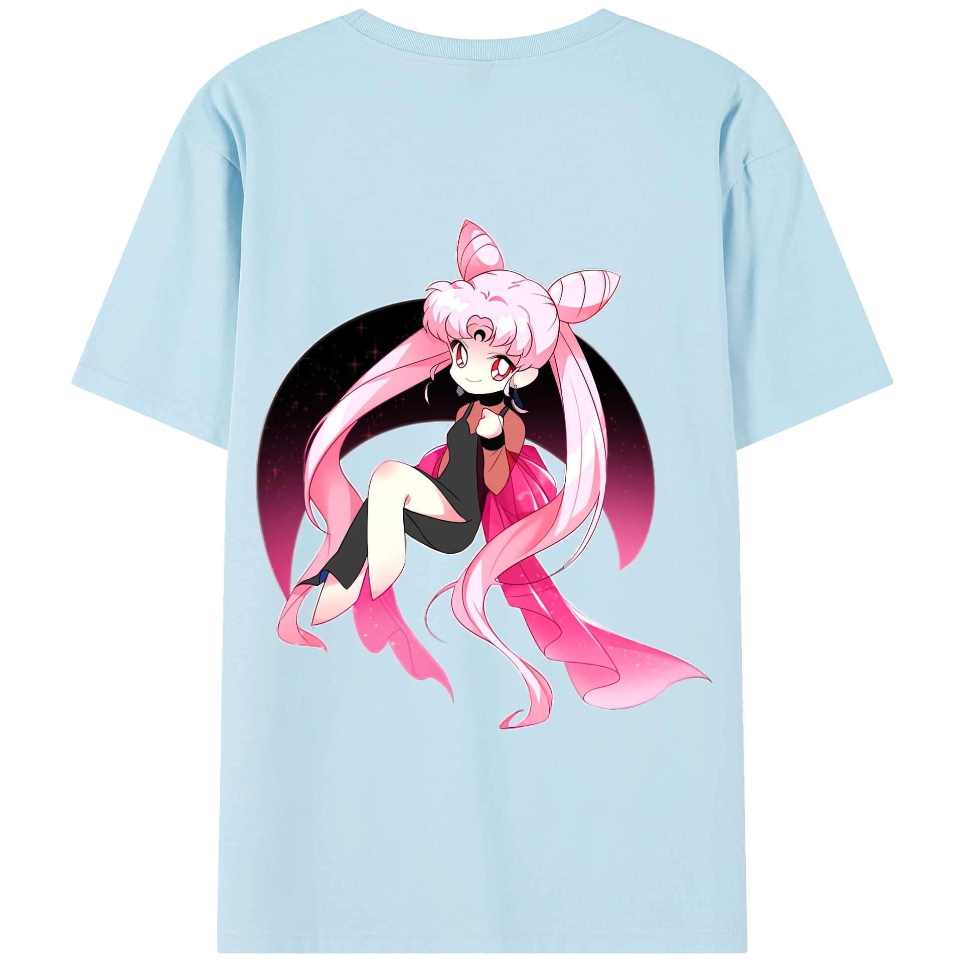 （画像用） 美少女戦士セーラームーン ちびうさ Sailor Moon Chibiusa Tsukino Usagi Small Lady Serenity 綿100％半袖Tシャツ（背面プリント）